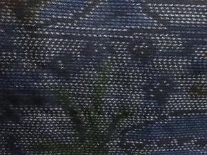 アンティーク　草花模様織り出し本場泥大島紬着物